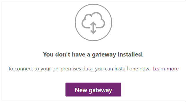 Screenshot showing the new gateway button in Power Apps.