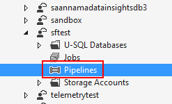 Selecting the Pipelines node