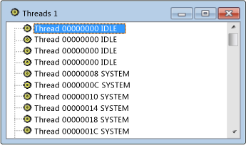 Screenshot showing the Threads view.