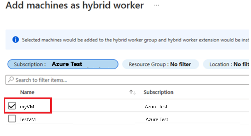 Screenshot of adding machines as hybrid worker.