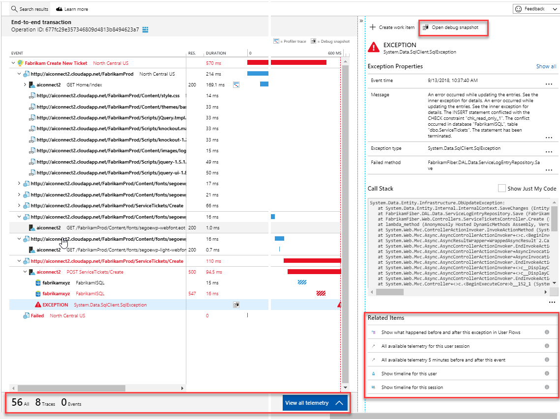 Screenshot that shows the Server-side diagnostics.