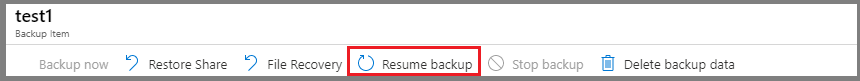 Select Resume backup