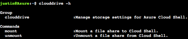 Screenshot of running the clouddrive command in bash.