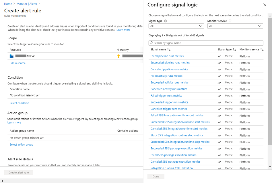 Raising SSIS operational alerts from Azure portal