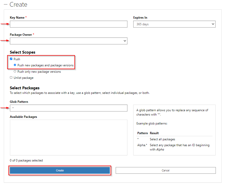 Create API key