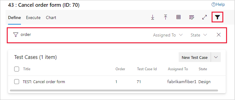 Screenshot shows finding a test plan for Azure DevOps Server 2020 and Azure DevOps Services.