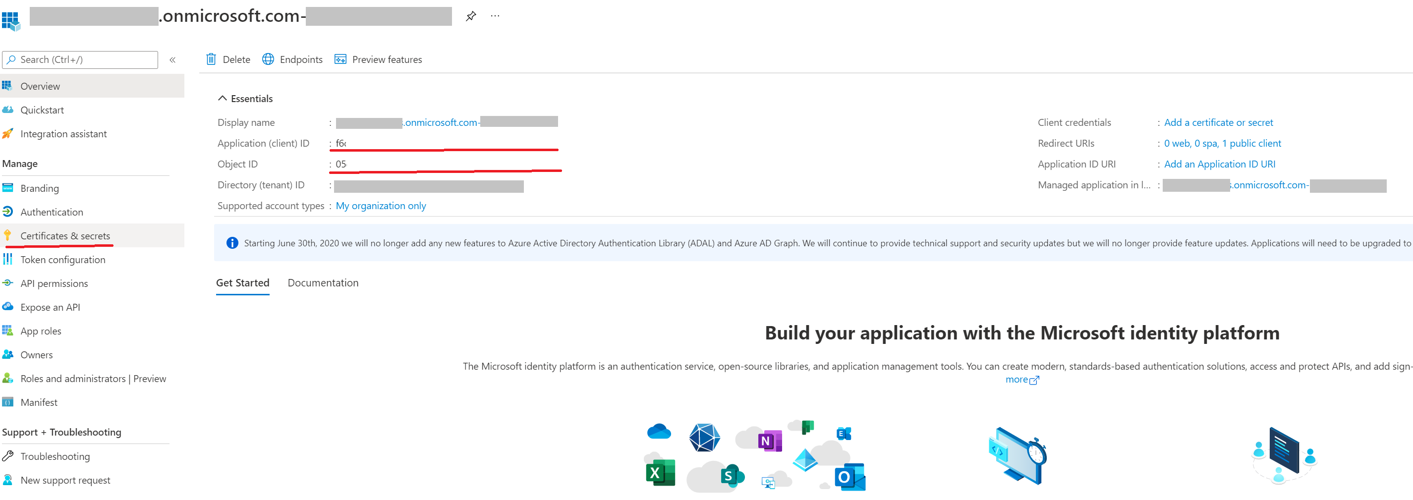 Application registration Application registration