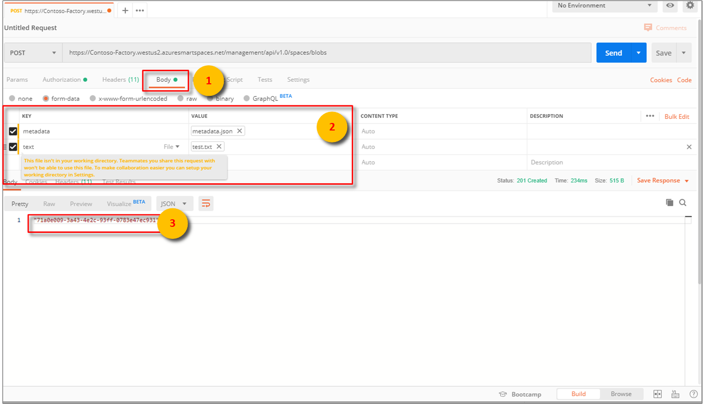 Postman client form body example