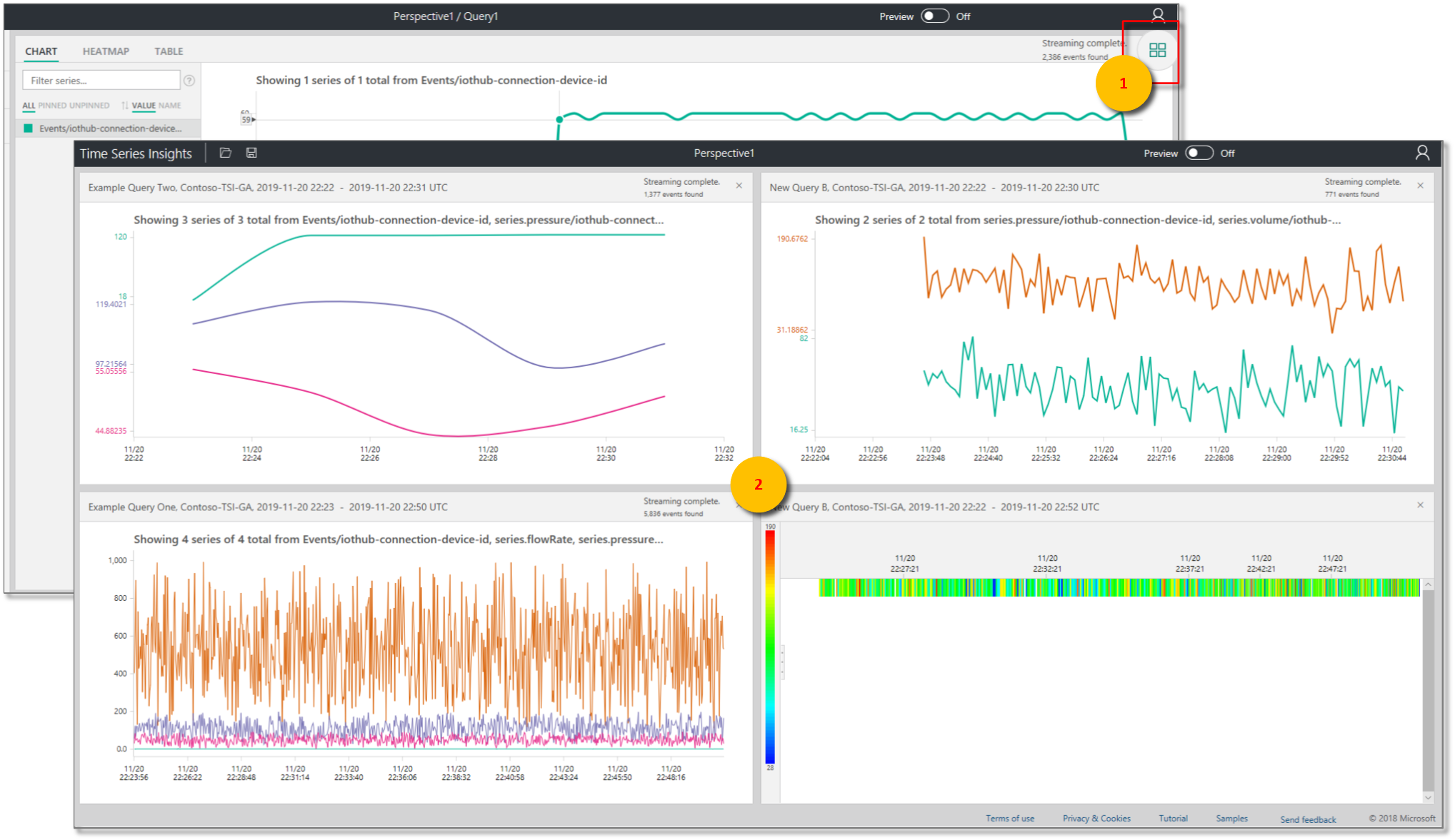 Select queries to add to the perspective pane