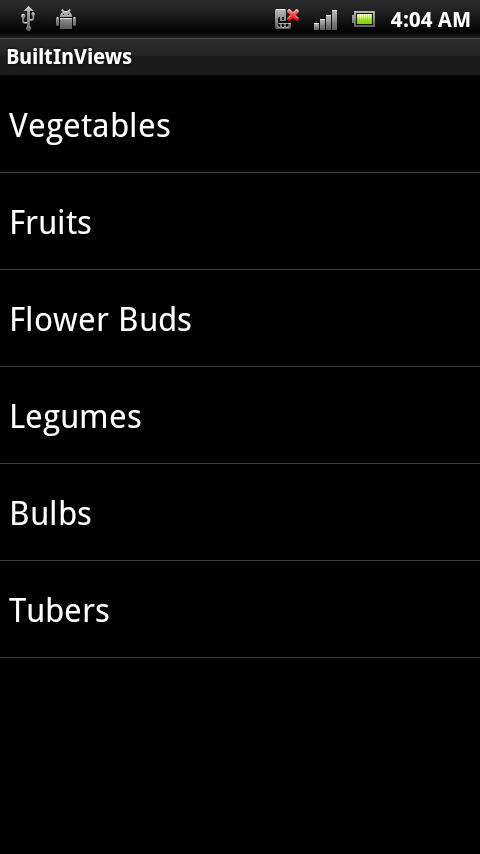 Screenshot of a SimpleListItem