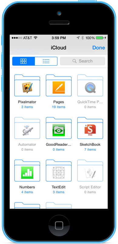 The Document Picker View Controller is displayed