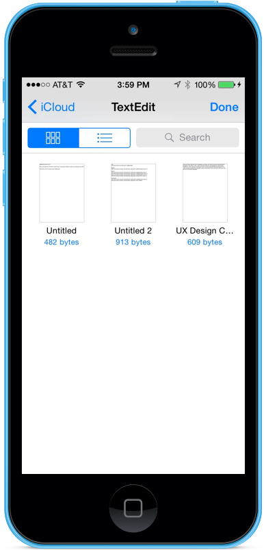 The Document Folder contents