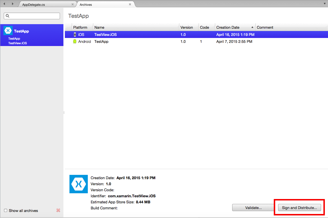 , Select theSign and Distribute...