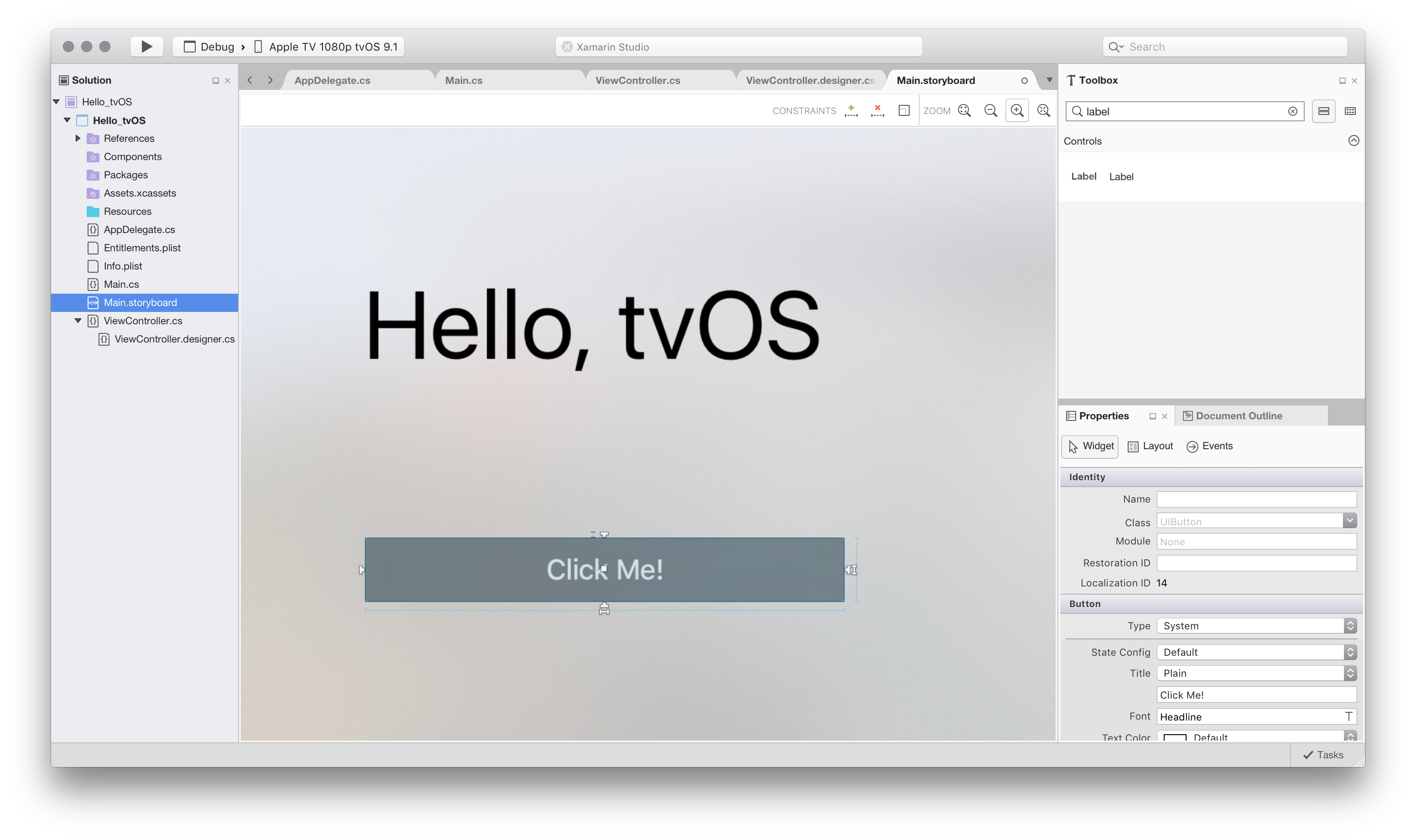 Constrain the button