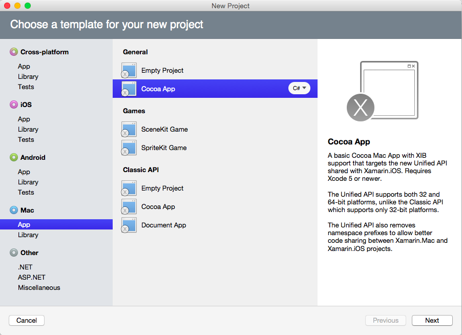 Adding a new Cocoa App