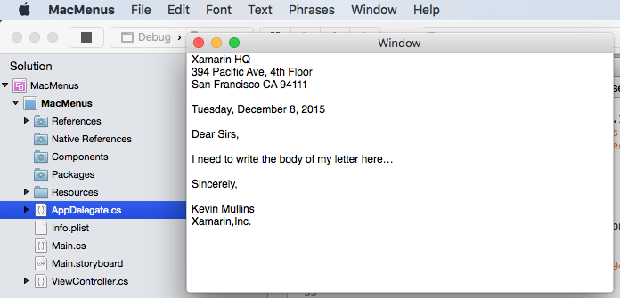 An example of the app running An example of the app running