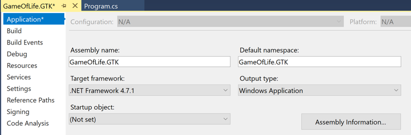 Change the project output type Change the project output type