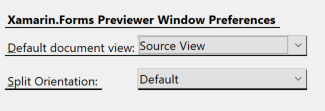 Xamarin.Forms Previewer options in Visual Studio Xamarin.Forms Previewer options in Visual Studio