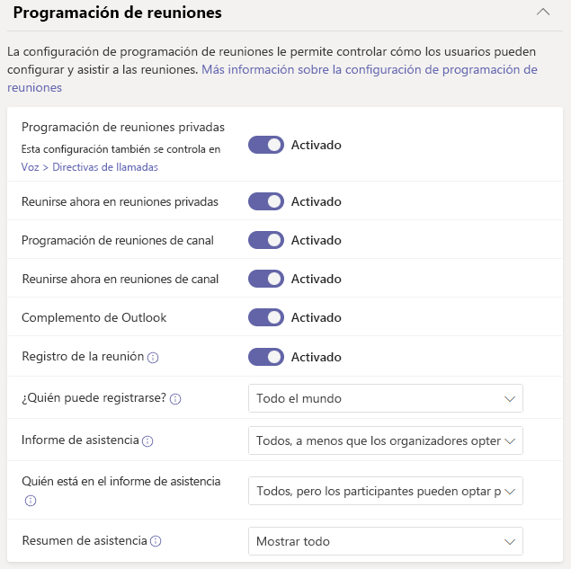 Captura de pantalla que muestra la directiva global de actualización en el Centro de administración de Teams.