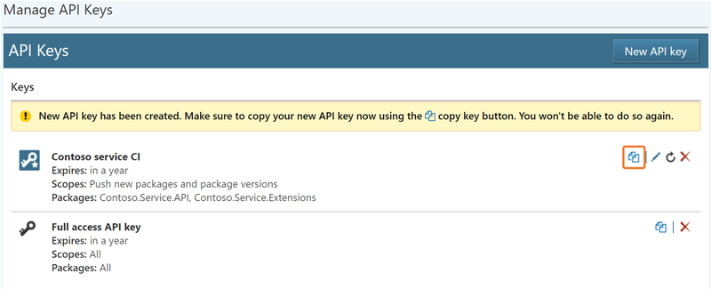 Creación de claves de API: 3