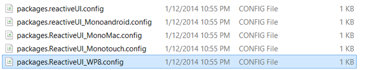 Varios archivos de package.config