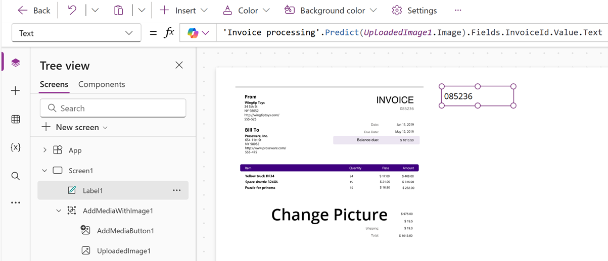Captura de pantalla del resultat d'un identificador de factura.