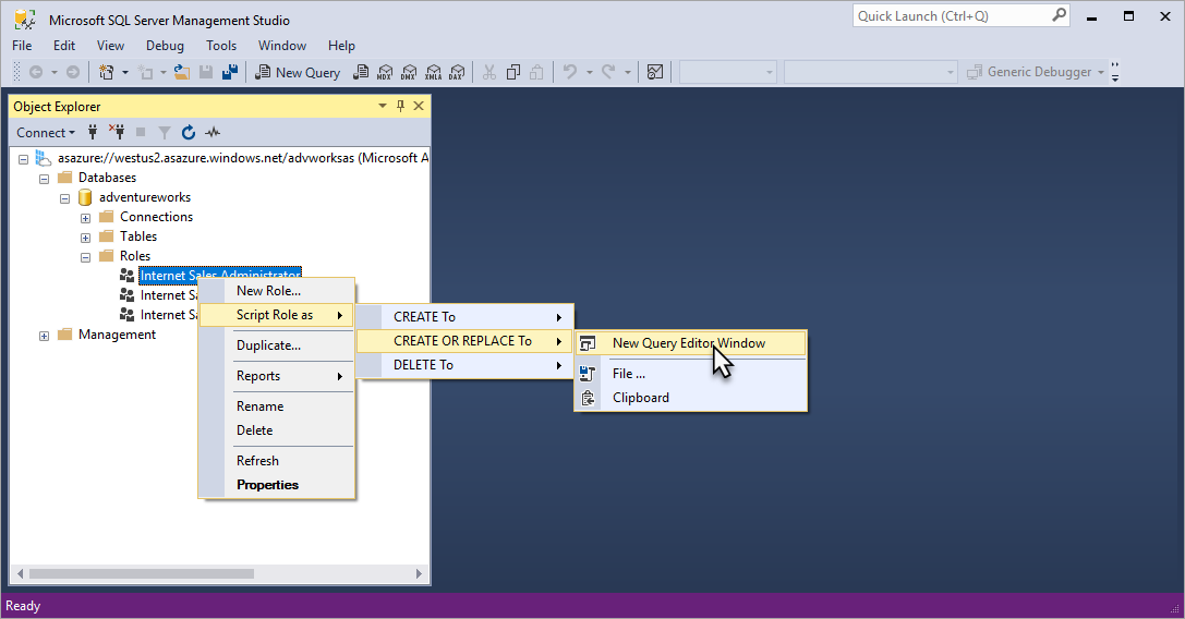 Nueva ventana del Editor de consultas