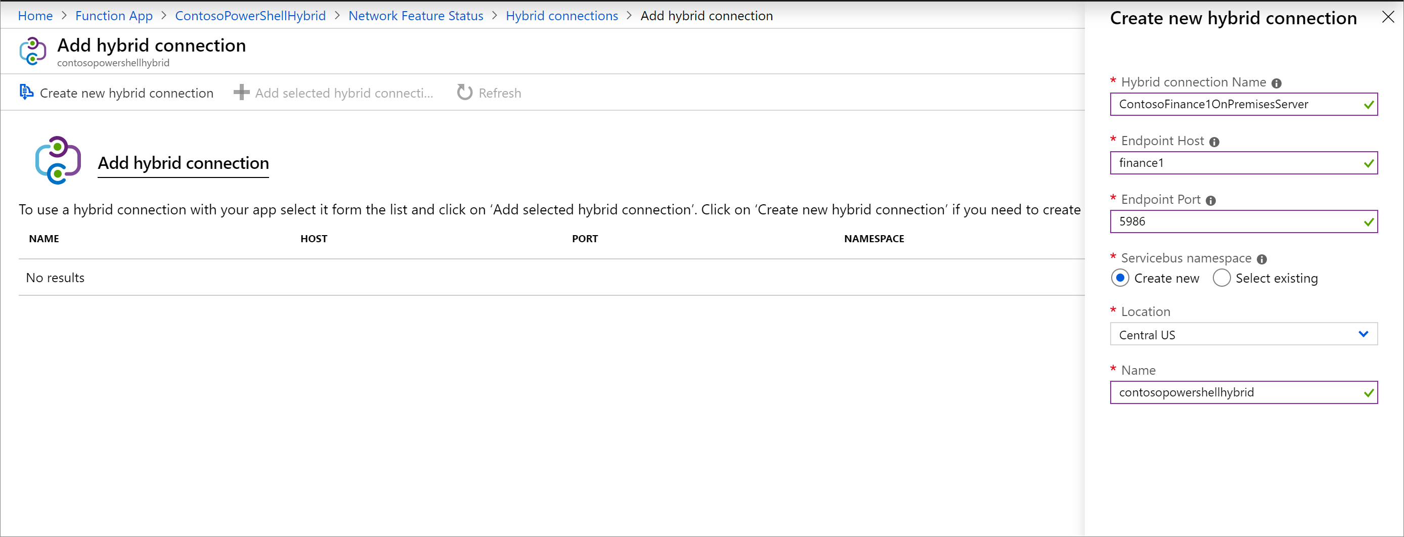 Agregue una conexión híbrida.