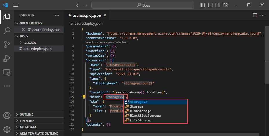 Screenshot showing how the tab key can be used to navigate through resource configuration.