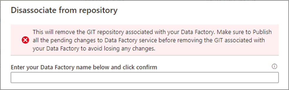 Elimine la asociación con el repositorio de Git actual.