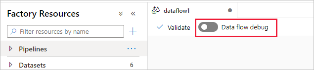Captura de pantalla que muestra dónde está el control deslizante de depuración 1