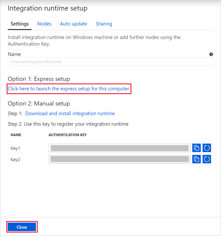 Configuración de Integration Runtime