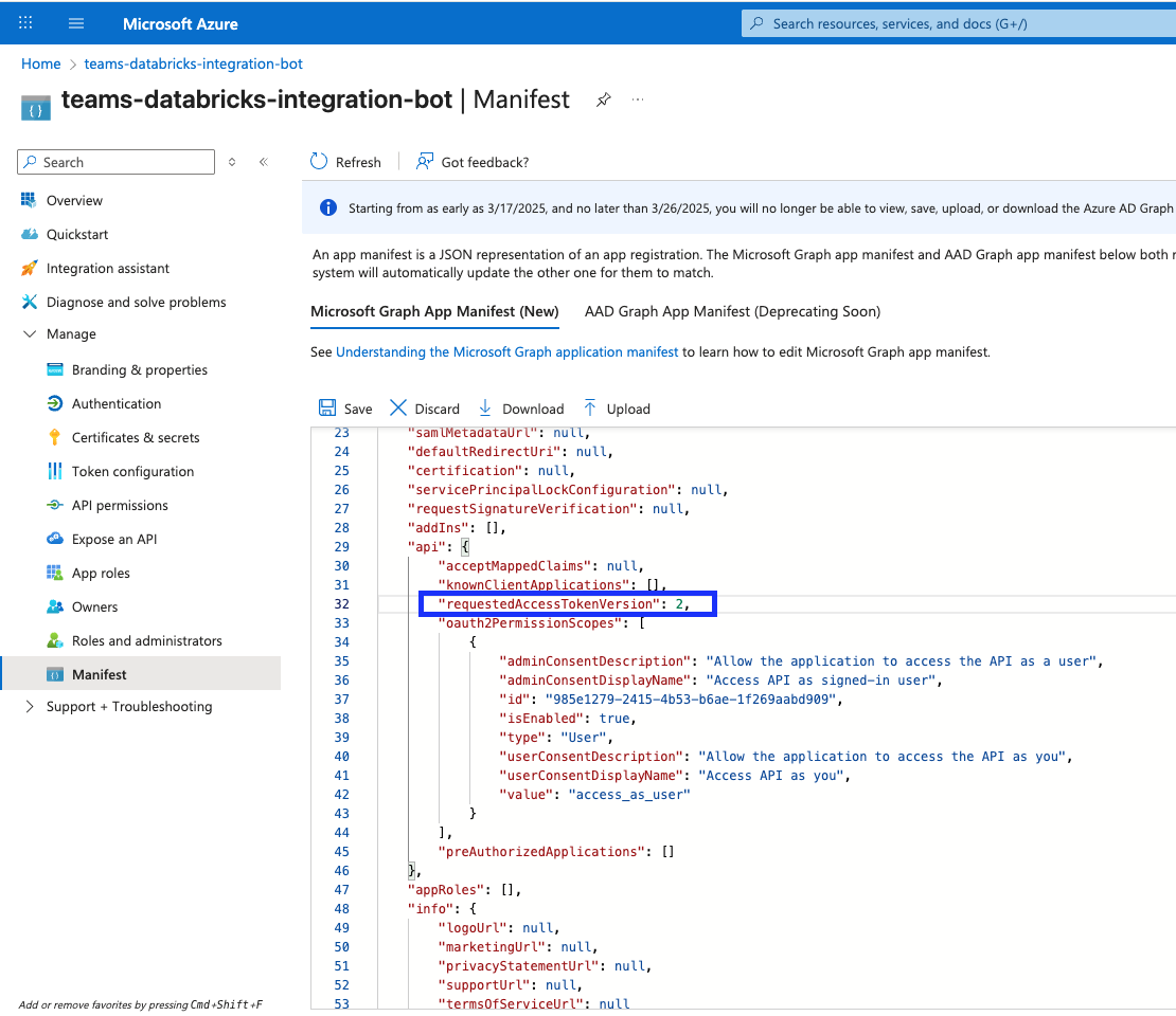 Comprobación de la versión del token de acceso