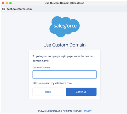 Escriba la dirección URL del espacio aislado