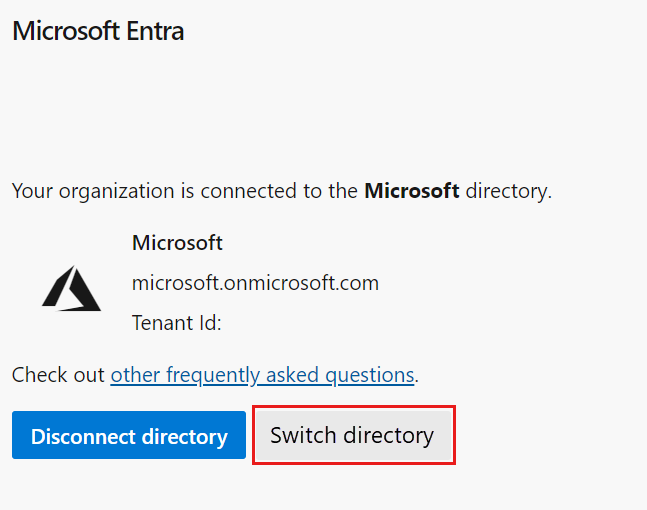 Captura de pantalla que muestra el botón Cambiar directorio resaltado.