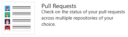 Captura de pantalla del widget de solicitud de incorporación de cambios para varios repositorios.