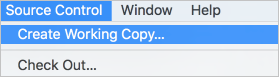 Captura de pantalla que muestra cómo agregar un repositorio de Git local a un proyecto de Xcode existente.