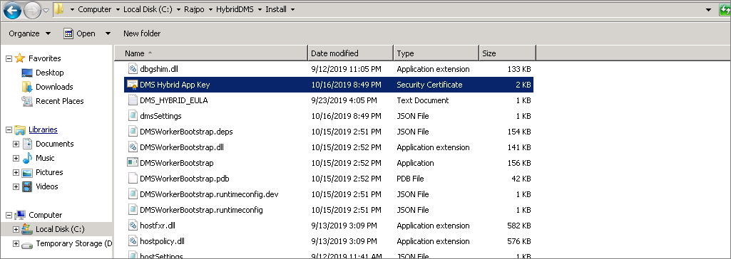 Certificado de Hybrid Worker de Azure Database Migration Service