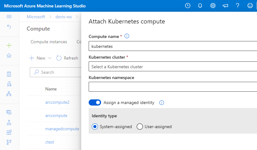 Captura de pantalla de la configuración de desarrollador del clúster de Kubernetes.