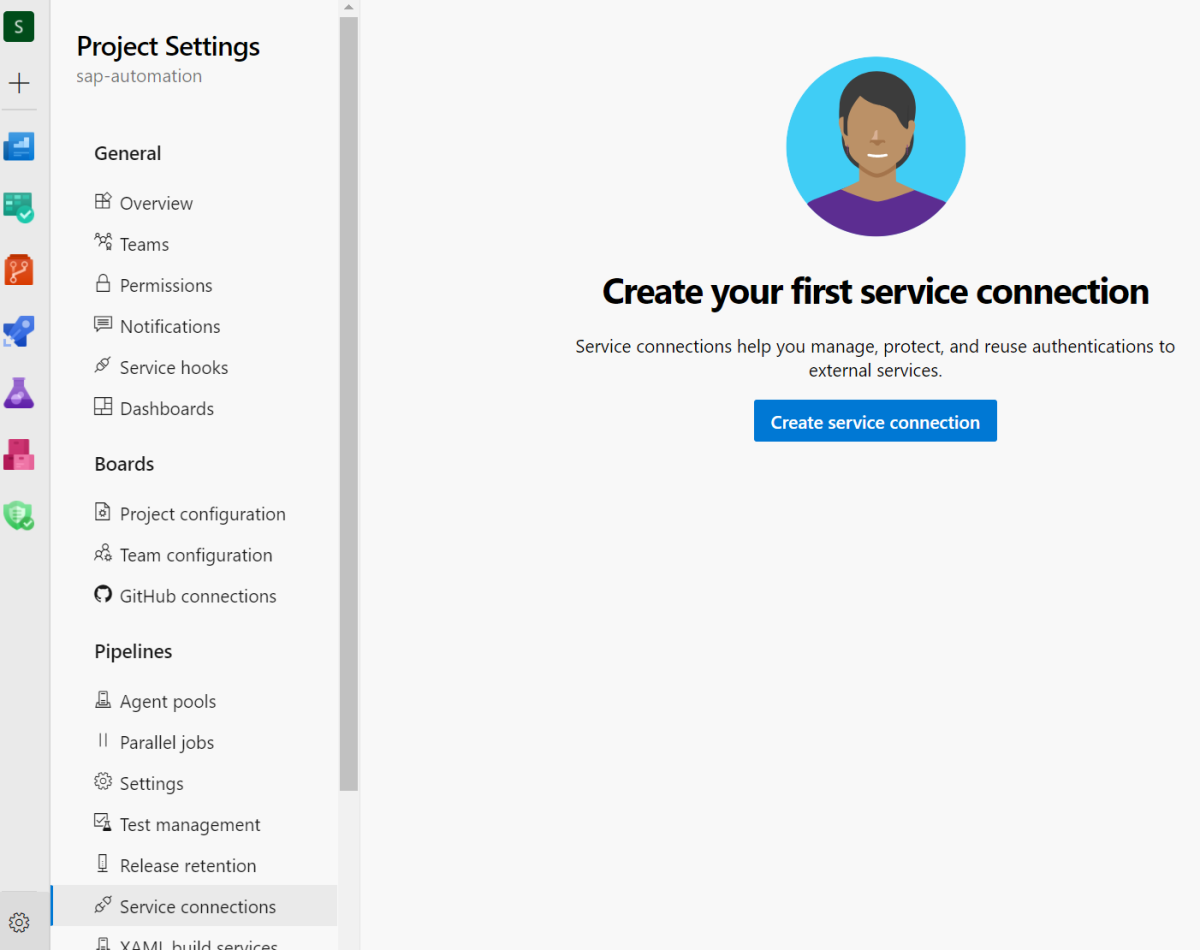 Captura de pantalla que muestra cómo crear una conexión de servicio para GitHub en Azure DevOps.