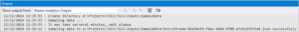 Salida de los datos de ejemplo