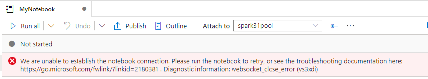 Problema de conexión de WebSocket del cuaderno