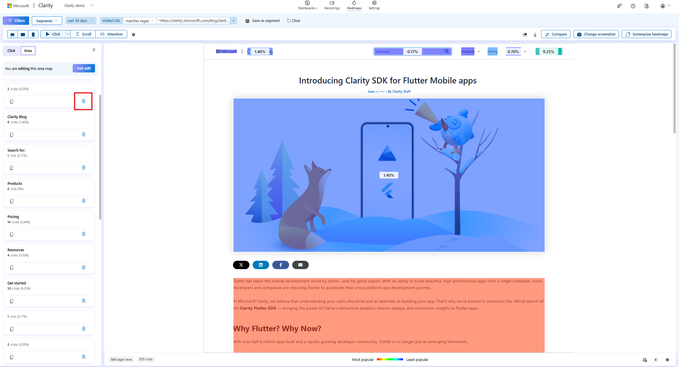 Remove area in the left panel.