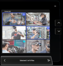 Captura de pantalla que muestra fotografías seleccionadas del rollo HoloLens Cámara