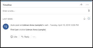 Captura de pantalla de les accions suggerides sobre el control de la cronologia.