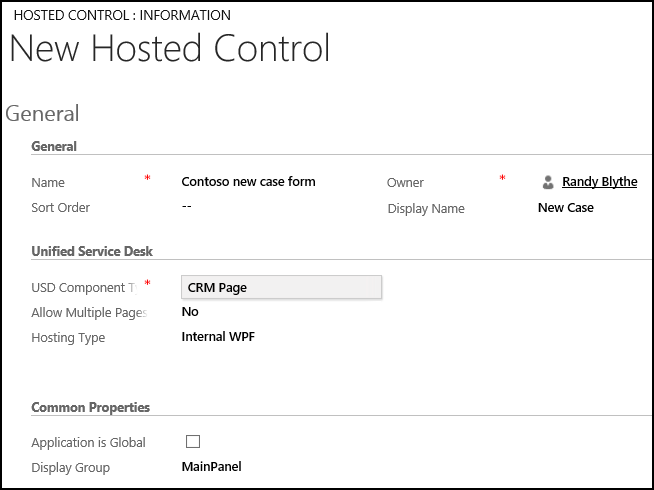 Crear un control hospedado en la página de CRM para el nuevo formulario de caso.