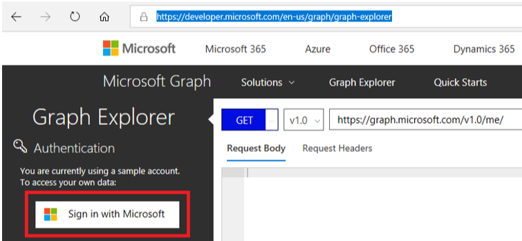 Microsoft Graph Sign-in