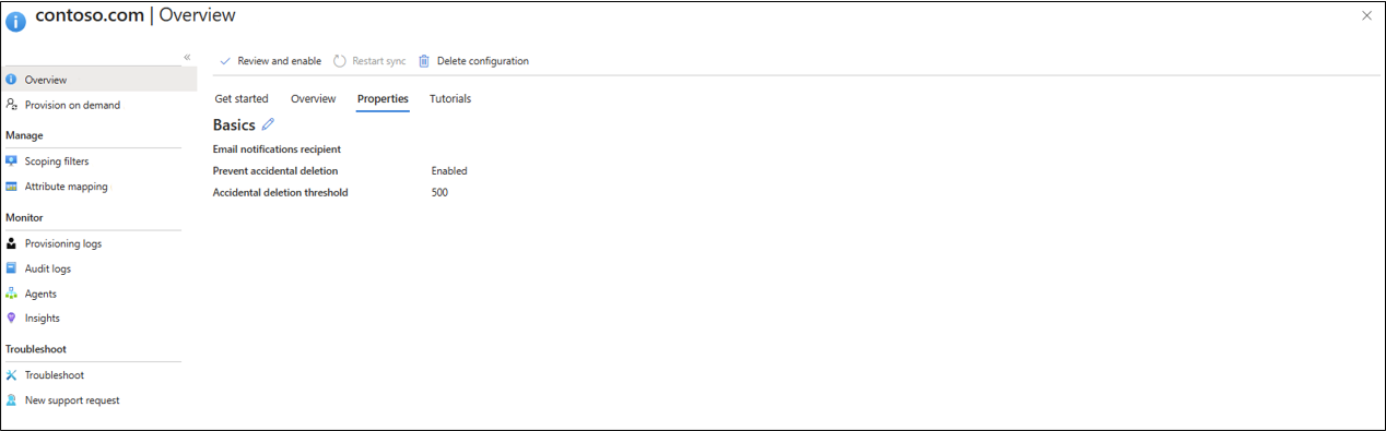 Captura de pantalla del aprovisionamiento a petición