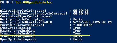 Captura de pantalla que muestra la consola del servicio de sincronización en el cuadro de diálogo en Active Microsoft Entra Connect.