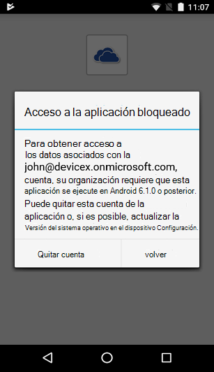 Imagen del cuadro de diálogo Acceso a la aplicación bloqueado